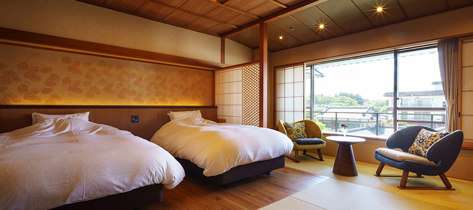 ベッドのある和室