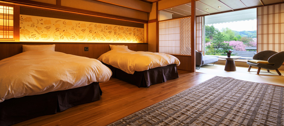 ひのき風呂付和モダンベッドルーム