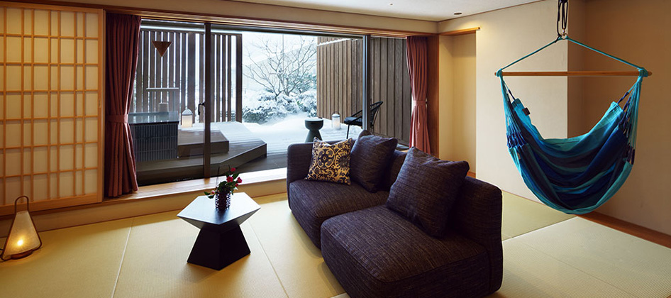 ハンモック付和モダンツインルーム