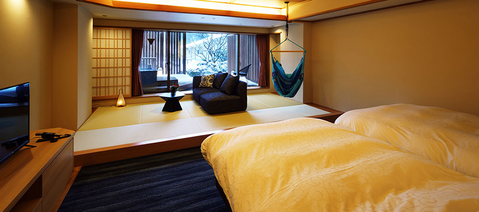 ハンモック付和モダンツインルーム