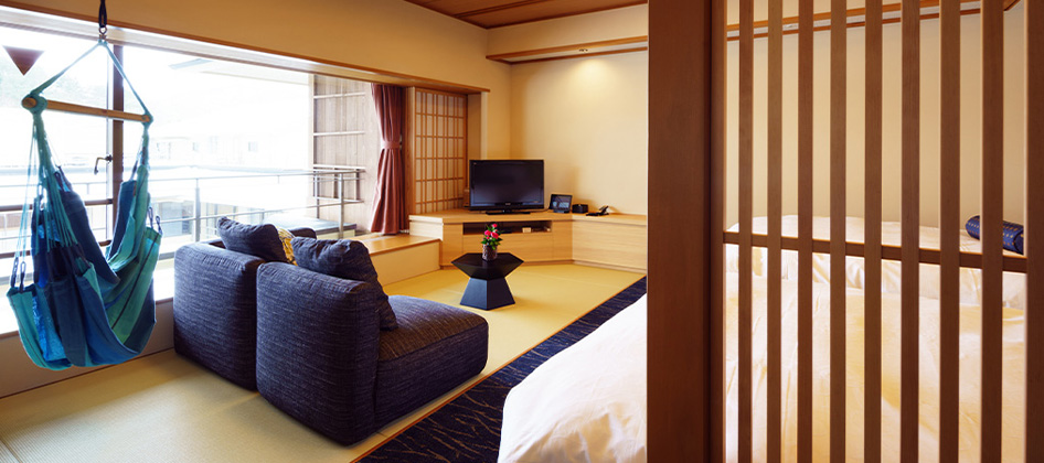 ハンモック付和モダンツインルーム